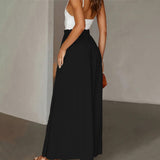 Plus Size Women Minimalist Design Wide Leg Pants Summer High Waist Casual Pants Women