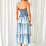 Women Clothing Elegant Elegant Hem Stitching Side Slit Denim