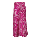 Women  Clothing Summer High Grade French Printed Skirt Women Mid Length Fishtail A  line Skirt
