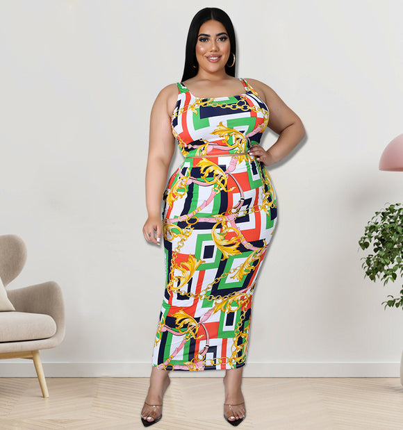 Plus Size Women Clothes Spring Vest with Half Waist Skirt Set