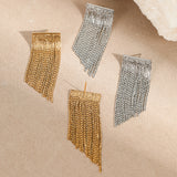 Exaggerated Tassel Chain Earrings Stainless Steel Fashionable Niche Design Earrings