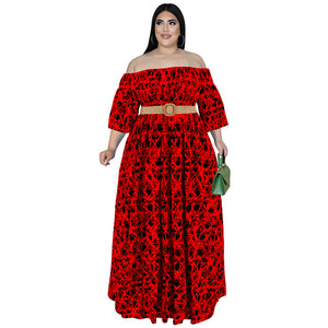 Plus Size Women Clothes Autumn Long Sleeve Dress Large Swing Dress Belted