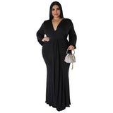Plus Size Women Sexy Nightclub Dress Irregular Asymmetric V Neck Dress
