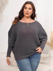 Women Pullover Woven Sweater plus Size Women Clothes Autumn Winter Sleeve Neck Shoulder Loose Sweater