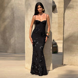 Women Clothing Summer Sexy Slim Fit Slimming Backless Lace up Dress Maxi Dress