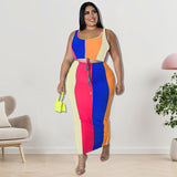 Plus Size Fall Women Clothing Color Matching Skirt Sets