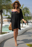 Plus Size Seaside Holiday Blouse Outer Wear Multicolored Tassel Stitching Loose Beach Dress