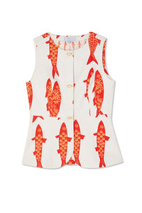 Spring Summer Vest Pants Printing Vacation Loose Elastic Waist Two Piece Set