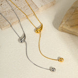 Titanium Steel Snake Bones Chain Non Fading Stainless Steel Necklace Gold Plated Light Luxury Design Long Y Shaped Chain