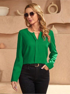 Women Clothing Spring Summer Satin Faux Silk Shirt Satin