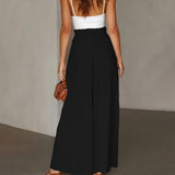 Plus Size Women Minimalist Design Wide Leg Pants Summer High Waist Casual Pants Women