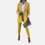Spring Autumn Women Solid Color Two Piece Set Casual Trousers Set
