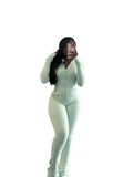 Sports Casual Women Wear Supply Sexy Tight Long Sleeve Micro Horn Two Piece Set