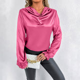 Women Clothing Summer Satin Shirt Women Satin Shirt Artificial Silk Top