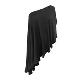 Women Solid Color Casual Sloping Shoulder Off The Shoulder Irregular Asymmetric Sleeveless Loose Top Dress