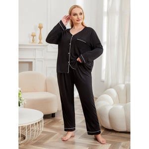 Plus Size Pajamas Women Autumn Winter Girls Long Sleeve Homewear Suit