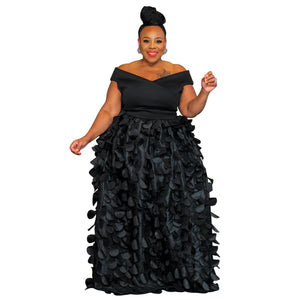 Plus Size Women Dress High Waist Slimming Cocktail Evening Dress