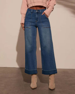 High Waist Loose Elastic Jeans Women