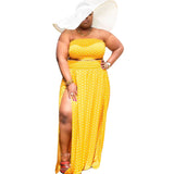 Plus Size Sexy Women Wear Summer New Fashion Polka Dot Print Backless Casual Fashion Two-Piece Suit
