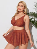 Plus Size New Sexy  Printed Split Bikini Swimsuit