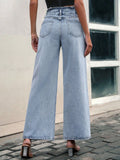 Women Clothing High Waist Straight Slimming Loose Jeans