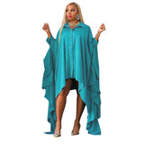 plus Size Women Clothes Autumn Winter Irregular Asymmetric Cardigan Solid Color Loose Dress