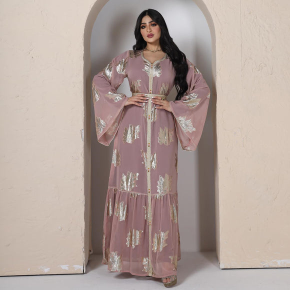 plus Size Dress Middle East Bronzing Chiffon Muslim Women Robes