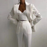 High Quality Casual Office Internet Celebrity Business Women  Blazer Suit  Set Three Piece Suit