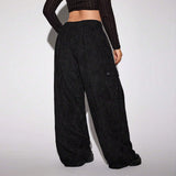 Plus Size Women Clothing Workwear Casual Pants Autumn Winter Street Trend Wide Leg Trousers