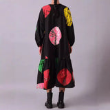 Plus Size Women Clothing Loose Straight Print Dress