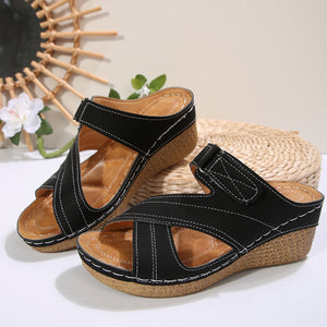 Slippers Women Sewing Line Lightweight Wedge Beach Slippers