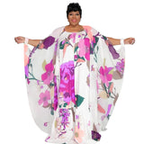 Plus Size Women Clothes Trendy Printed All Matching Sun Protection Cloak Fashionable Loose Chiffon Shirt