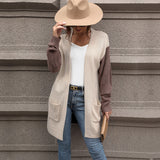 Autumn Women Clothing Colorblock Sweater Coat Women Autumn