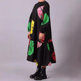 Plus Size Women Clothing Loose Straight Print Dress