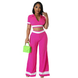 Women Casual Suit Summer Short Sleeved Two Piece Suit