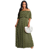 Summer Dotted Prints Fashion Casual Long plus Size Women Clothes Dress