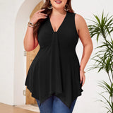 Plus Size Women Clothing Summer Loose Casual Sleeveless Vest