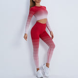 Gradient Sports Long Sleeve Trousers Suit Fitness Running Yoga Long Sleeve Tights