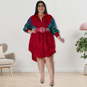 Plus Size Women Clothing Leopard Print Long Sleeve Hit Source