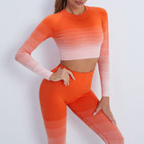 Gradient Sports Long Sleeve Trousers Suit Fitness Running Yoga Long Sleeve Tights