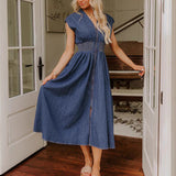 Summer High Grade Denim Dress Casual Waist Tight Dress Women