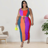 Plus Size Fall Women Clothing Color Matching Skirt Sets