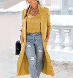 Autumn Winter Cardigan Trench Coat Knitted Loose Two Piece Sweater Solid Color Vest Suit With Camis