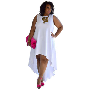 Plus Size Wome Clothing Fashionable Elegant Sleeveless Sexy round Neck Comfortable Casual Dress