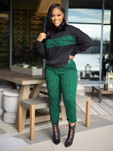 Plus Size Winter Women Clothing Leopard Print Long Sleeve Tight Suit