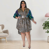 Plus Size Women Clothing Leopard Print Long Sleeve Hit Source