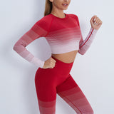 Gradient Sports Long Sleeve Trousers Suit Fitness Running Yoga Long Sleeve Tights