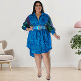 Plus Size Women Clothing Leopard Print Long Sleeve Hit Source