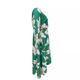 Plus Size Spring Summer Women Printed off Shoulder Elegant Dress