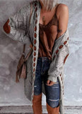 Sweater Cardigan Women Long Sleeve Mid-Length Sweater Coat Trendy Women Plus Size